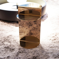 Minotti - Beistelltisch Flirt Gestell Edelstahlplatte Oberfläche Lackiert In Poliertem Hellgold - 6