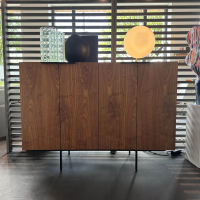 Pastoe - Sideboard Frame Roger Nussbaum Furniert Gestell und Griffe Metall Schwarz Lackiert Böden Schwarz - 3
