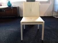 Poltrona Frau - Stuhl Fitzgerald Leder Latte Bianco Weiß - 6