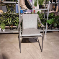 Stern - Set of 4 chairs Vanda fabric silk grey frame aluminum anthracite - 3