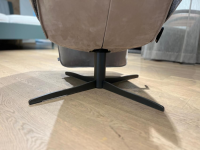 Jori - Relaxsessel Daydreamer Außenseite Leder Nubuck Cream Innen Stoff Grau - 2