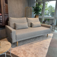 freistil Rolf Benz - Sofa 170 Stoff 4020 Hell Silbergrau Grau Kegelfuß Eiche Natur Inklusive Kissen - 4