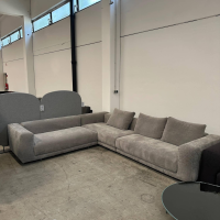 COR - Ecksofa Moss Stoff 8142 Paspel 13 Grau Füße Verchromt Inklusive Rückenkissen - 10
