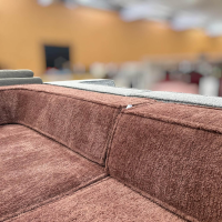 COR - Ecksofa Trio Stoff 9041 Malve Rosa 9040 Messinggelb Mit Stopp Gleitern - 7