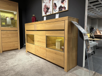 Wöstmann - Highboard Linos 3940 Europäische Wildeiche Massiv Soft Gebürstet Inklusive Beleuchtung Mit Trafo - 8