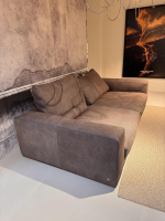 Cierre - Sofa Dolce Vita Lifestyle Leder Piumone Vintage Grigio Grau Beige Gestell Metall Schwarz Verchromt - 9