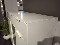 Quadrato - Highboard Caspara Weiß Lackiert Eiche Bianco Massiv - 5