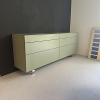 Hülsta - Sideboard Neo Lack NCS S4010 Mintgrün Grün Matt Gestell Metall Chrom Glänzend - 2