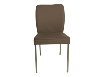 K+W - Stuhl 6195 Leder Bronco 86 Smoke Grau Braun Gestell Edelstahl Gebürstet - 7