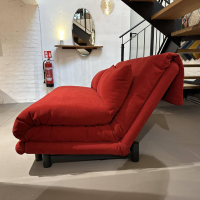 Ligne Roset - Sitztiefe // Schlafsofa Multy Stoff Amalfi Grenade Rot Gestell Metall Anthrazit Inklusive Matratze - 5