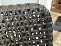 DEDON - Sessel Wing Chair Mbrace Stoff A 462 Cool Sage Grau Fasergeflecht Arabica Schwarz Braun Füße Teakholz - 3