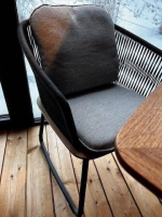 Weishäupl - 2er-Set Stuhl Denia Untergestell Grau mit Tisch Teak Massiv - 5