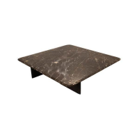 Poliform - Couchtisch Mush Platte Stein St Laurent Schwarz Weiß Hochglanz Gestell Ulme Schwarz - 4