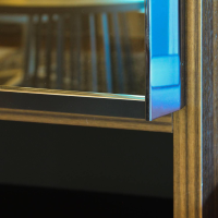 Molteni & C - Wohnwand Eukalyptus Lack Mokka Mit Schiebetür Aus Stopsol-Glas Mit Licht - 7