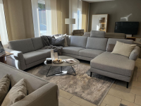 Koinor - Sofalandschaft Upgrade Stoff Q2 Rain 20 Grau Gestell Metall Eckfuß Schwarz Matt - 4