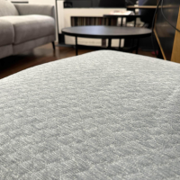 Rom - Sessel Hugo King Stoff Bubble Ice Blau Drehfuß Schwarz - 4