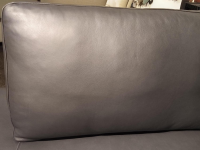 Contur - Ecksofa Cuneo 100 Wildanilinleder 2 70 Anthrazit Schwebefuß Ellipse Metall Schwarz Matt - 6