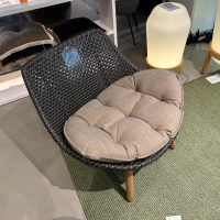 DEDON - Outdoor Club Chair Mbrace Teak Dedon Geflecht Arabica Grau Braun Gestell Teakholz Mit Sitzkissen - 3