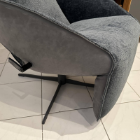 Jori - Relaxsessel Daydreamer Innen Stoff Mumble Oltremare Blau Außen Leder Nubuck Anthraciet Anthrazit Fuß Graphitgrau - 2