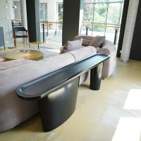 Baxter - Living area Piaf And console Calix Leather Kashmir Boue Cat.A Console Solid lime wood - 6