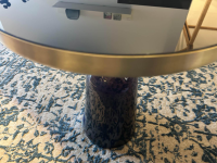 ClassiCon - Beistelltisch Bell Side Table Kristallglas mit Messingaufsatz Palette Schwarz - 2