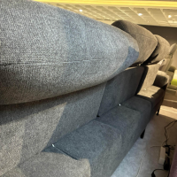 Sofa Kultur - Polstereckgarnitur 744 SK Move Stoff Free Steel Grau Metallfuß 192 Schwarz Matt Inklusive Kissen - 5