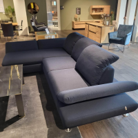 W. Schillig - Ecksofa 15278 Taoo Stoff W6128 Blau Metallfüße Matt Gebürstet Mit Kopfteilverstellung Und Hocker - 4
