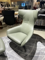 Leolux - Relaxsessel Caruzzo Leder 51869 Senso 610 Olivine Grün Gestell Aluminium Poliert Inklusive Hocker - 7