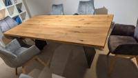 MCA Furniture - Esstisch Goa Wildeiche Massiv Geölt Füße Metall Anthrazit Lackiert Ohne Stühle - 5