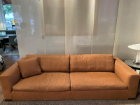 Marac - Sofa Brando 3-Sitzer Leder Anilina Brandy Orange Braun Füße Nickel Schwarz - 7