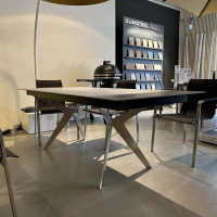 Zumsteg - Ausziehtisch Lana Platte Keramik Orix Grau Gestell Edelstahl CNS Dekton Mit Synchronauszug - 5
