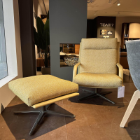 Leolux - Sessel Kudo Two R24 150 Stoff Mondo Oro Grün Gestell Leder Ceras Camel Beige Gelb Fuß Epoxy E2500 Taupe Silk Grau Mit Hocker - 4