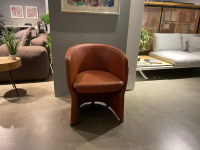 Rolf Benz - Sessel Eni Leder 38 112 Mittel Kupferbraun Mit Rollen Kunststoff Schwarz - 3