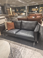 Erpo - Sofa Paname 400 Leder K 250 100 Black Schwarz Rohrkufe Metall Hochglanz - 4