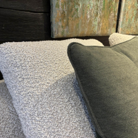 Minotti - Sofa Yves Wave Stoff Orion Sabbia Sand Beige Gestell Metall Black Coffee Braun Inkl. Hocker - 6