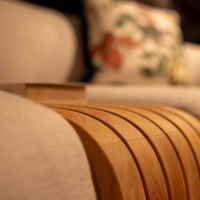 Cane Line - Sofa Mellow Stoff AirTouch Sand Beige Inklusive Couchtisch Teakholz - 2