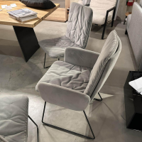 KFF - Sitzgruppe Arva Stitch Stoff Seven Dolphine 180 Grau Gestell Metall Anthrazit - 2