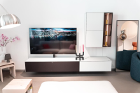 Spectral Smart Furniture - Wohnwand Ameno Side 1 Colour Glas Snow Weiß Akzente Oak Smoked mit TV-Halterung - 5