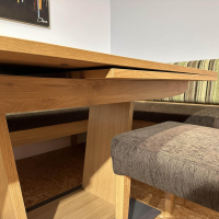 Schösswender - Essgruppe LS23 Manzan Stoff Cora 8094 801 Uni Und 8095 27 Gestreift Grün Braun Und Eiche Natur Lackiert - 4