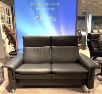 Stressless - Sofa Aurora Leder Paloma Rock Schwarz Fuß Edelstahl Rund Mit Verstellbarer Rückenlehne - 4