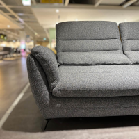 Poco - Sofa Mega Liv'in Stresa Stoff Jazz 45 Grey Grau Füße Metall Schwarz Matt Inklusive Kissen Und Kopfteilverstellung - 2