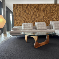 Vitra - Ecksofa Grand 3 Stoff 240 Corsaro Stone Melange Beige Füße Aluminium Poliert Inklusive Längliches Tablett Tray - 2