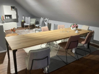 Venjakob - Esstisch ET282 Platte Satanaeiche Hell Geölt Gestell Metall Anthrazit Lackiert Inklusive Klappeinlage - 7