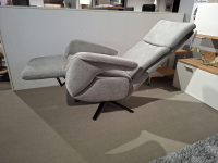 Steinpol - Sessel Charly Style Plus Stoff Cora Clean Stone Grau Sternfuß Metall Schwarz Matt Mit Manueller Funktion - 3