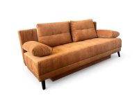 Eigene Herstellung - Schlafsofa Liam Stoff Cord Kupfer Braun Rot Füße Metall Schwarz Inklusive Bettkasten Und Kissen - 5