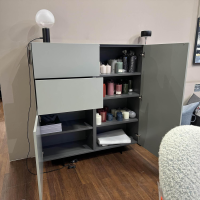 form1 - Sideboard F10 Lack A37 Reed Grün Grau Füße Metall Schwarz Gepulvert - 8