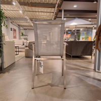 Stern - Set of 8 stacking armchairs Evoee Cover textile silver Frame stainless steel Armrests aluminum anthracite - 8