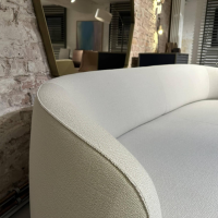 Ligne Roset - Sofa Taru Stoff Vidar Silice Beige Gestell Stahlrohr Inklusive Hocker - 2