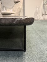 Cassina - Couchtisch Torei Platte Marmo Carnico Grau Gestell Metall Nera Opaca Schwarz Matt - 7