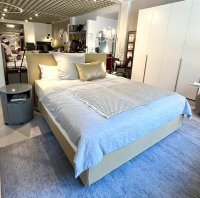 Schramm - Bett Pure Loft Stoff Antonio 2510 Corn Maisgelb Gelb Füße ZF Schwarz Mit Motorischer Verstellbarkeit - 5